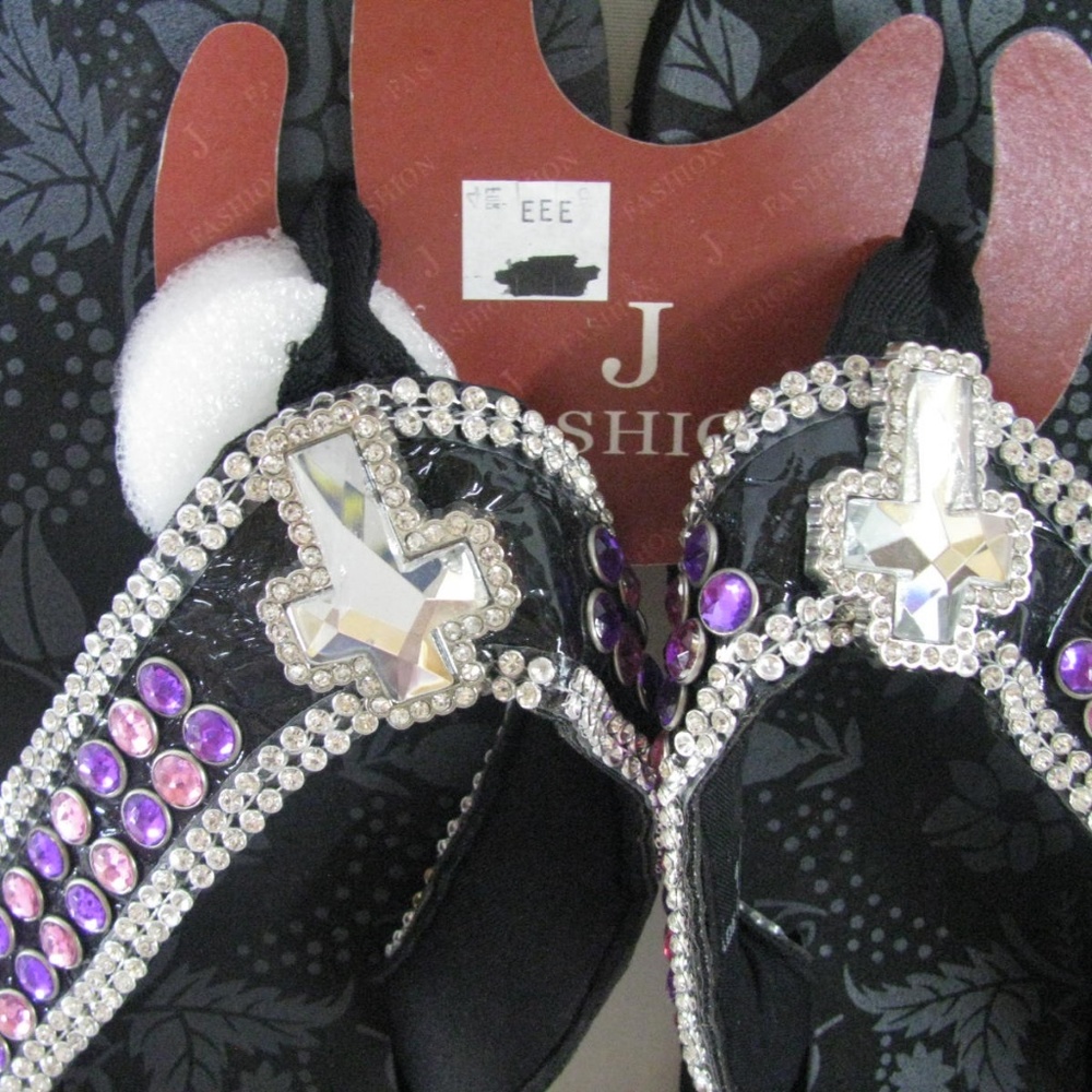 J FASHION WOMEN'S FLIP FLOPS SANDALS SHOES SIZE 10 - Picture 3 of 6